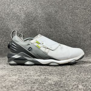 FootJoy Tour Alpha BOA 55509 Men’s Size 12 W White Gray Spiked Golf Shoes Used